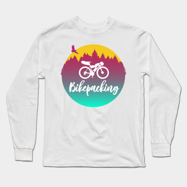 Bikepacking - Adventure Cycling Circular Artwork Long Sleeve T-Shirt by anothercyclist